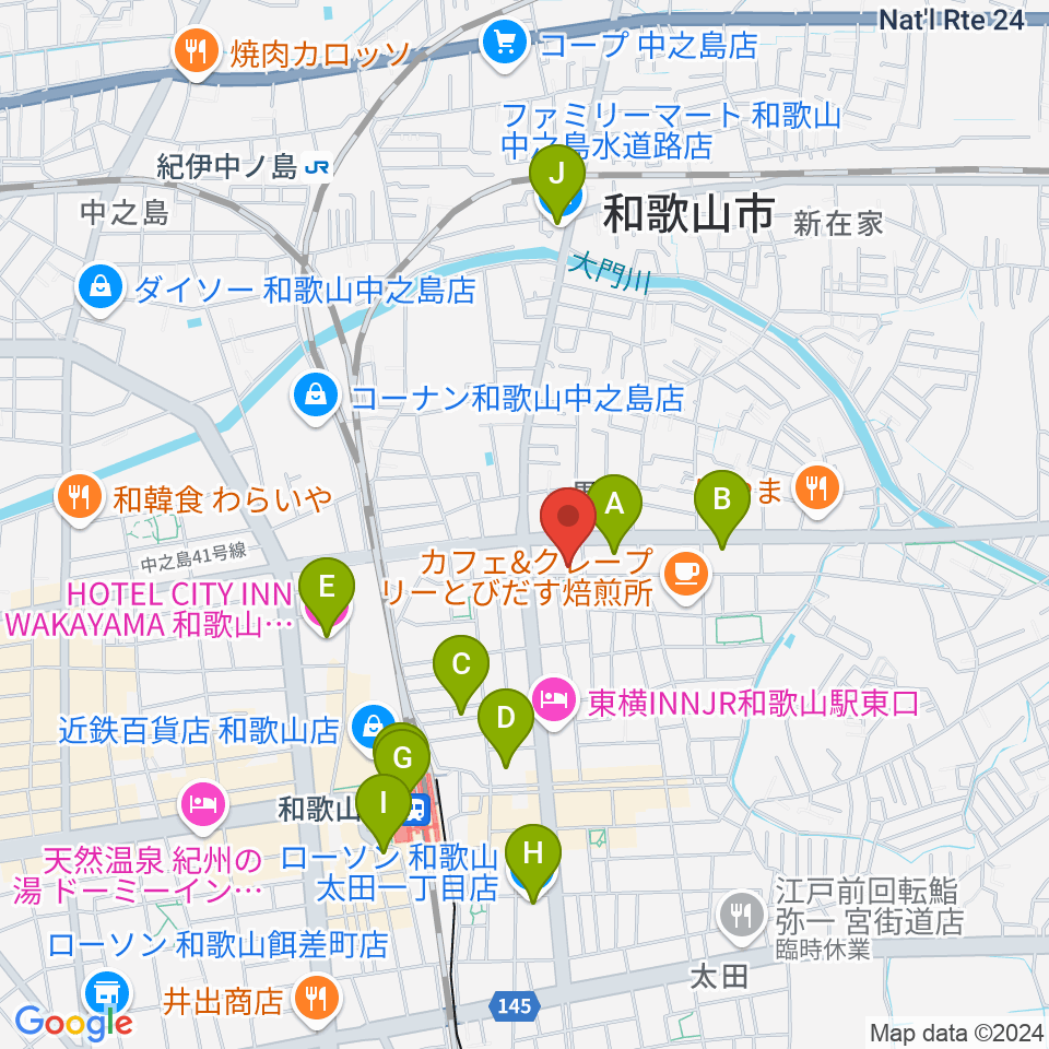 -chabana-サクソフォーン教室周辺のコンビニエンスストア一覧地図