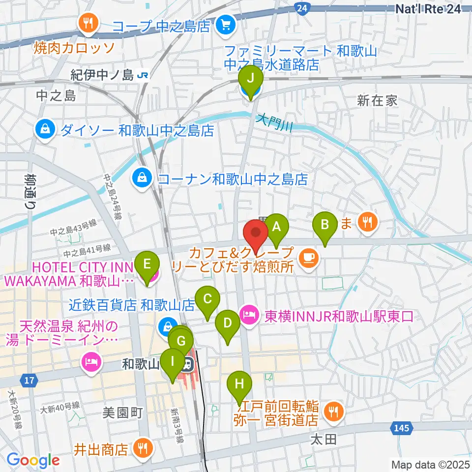 -chabana-サクソフォーン教室周辺のコンビニエンスストア一覧地図