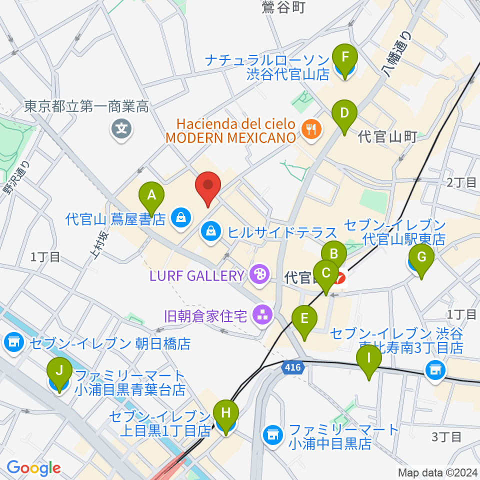 T-SITE GARDEN GALLERY周辺のコンビニエンスストア一覧地図