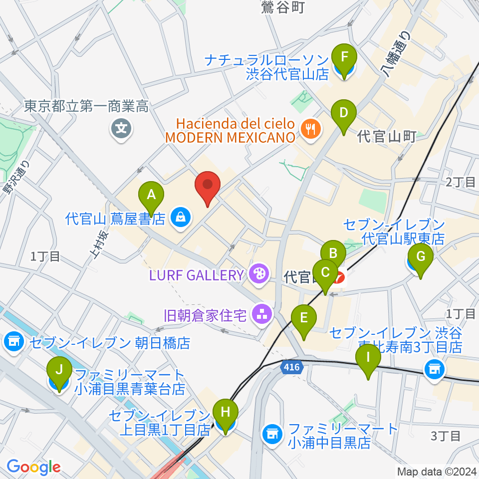 T-SITE GARDEN GALLERY周辺のコンビニエンスストア一覧地図