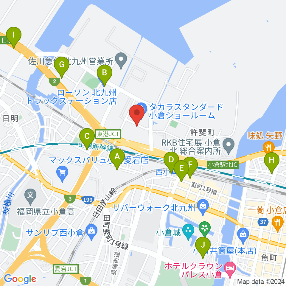 chuya-online.com FUKUOKA周辺のコンビニエンスストア一覧地図