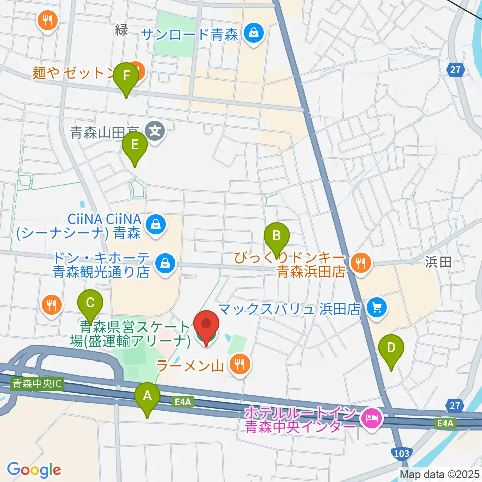盛運輸アリーナ周辺のコンビニエンスストア一覧地図