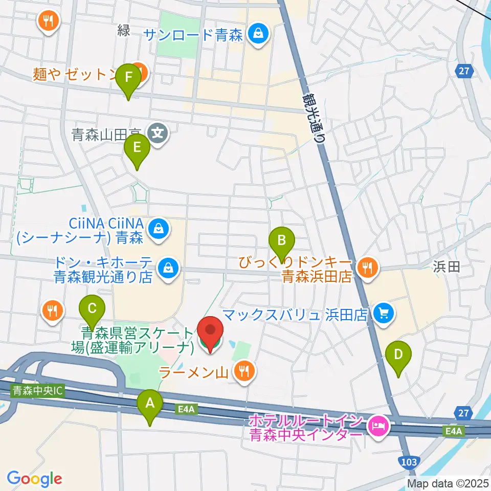 盛運輸アリーナ周辺のコンビニエンスストア一覧地図