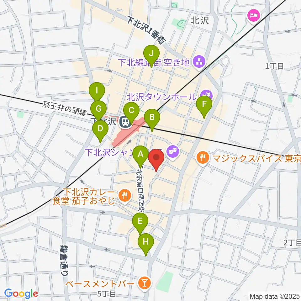 下北沢WAVER周辺のコンビニエンスストア一覧地図