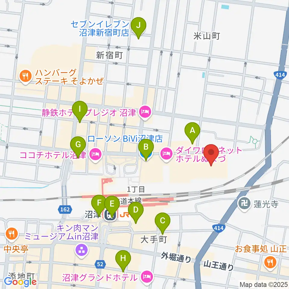 プラサヴェルデ・キラメッセぬまづ周辺のコンビニエンスストア一覧地図