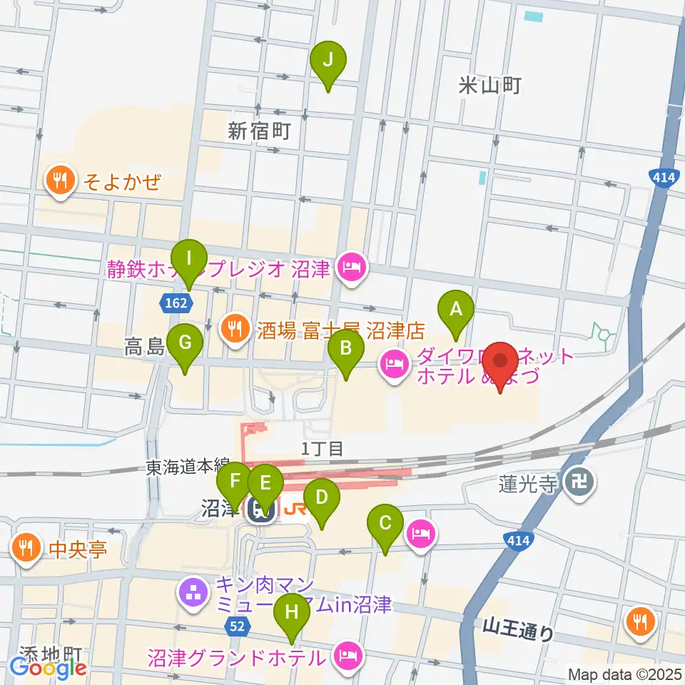 キラメッセぬまづ周辺のコンビニエンスストア一覧地図