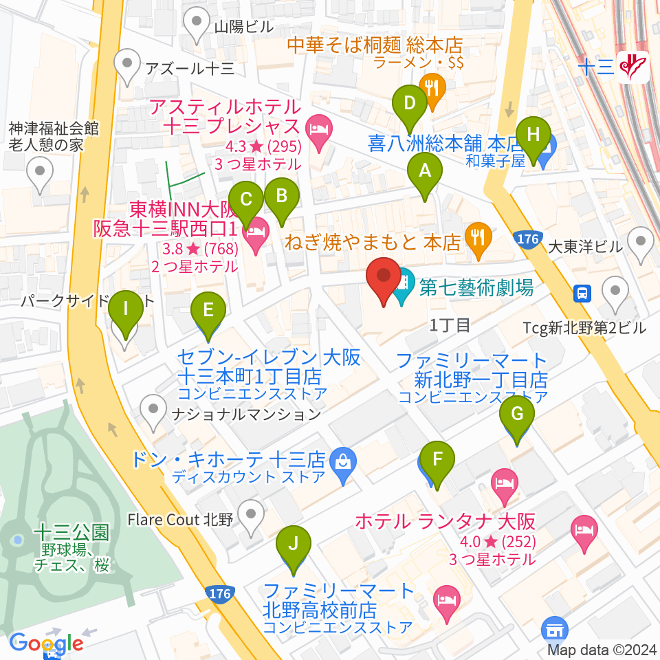 Studio246 JUSO周辺のコンビニエンスストア一覧地図