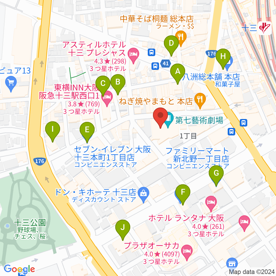 Studio246 JUSO周辺のコンビニエンスストア一覧地図