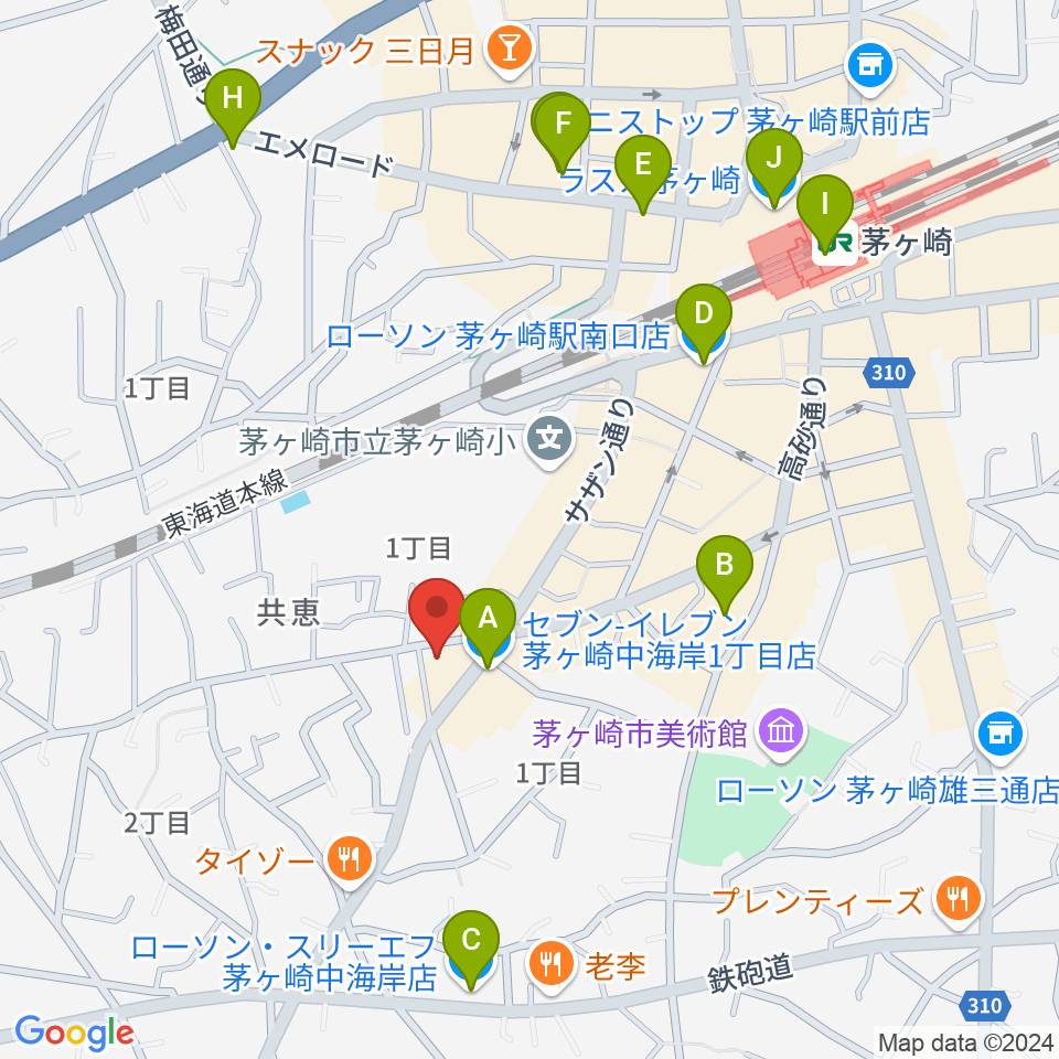 茅ヶ崎MARRY周辺のコンビニエンスストア一覧地図