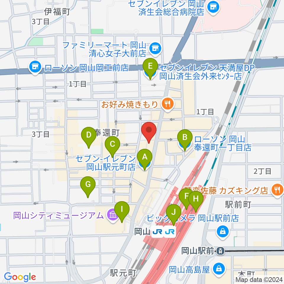 マレット音楽塾周辺のコンビニエンスストア一覧地図