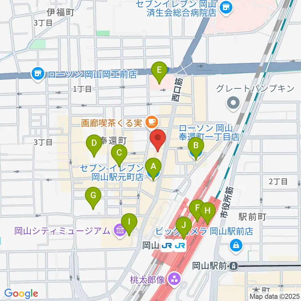 マレット音楽塾周辺のコンビニエンスストア一覧地図