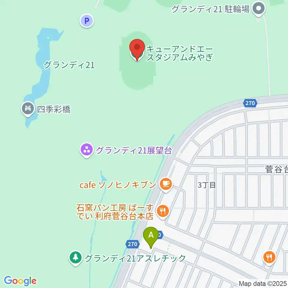 キューアンドエースタジアムみやぎ周辺のコンビニエンスストア一覧地図