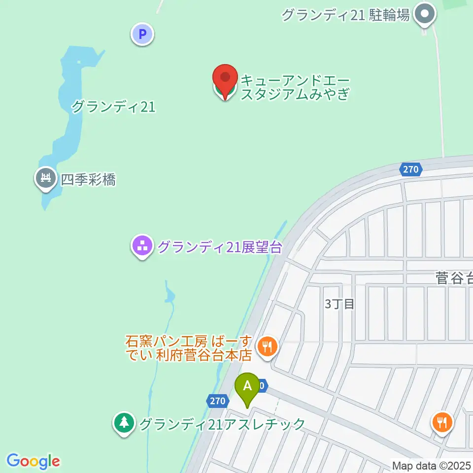 キューアンドエースタジアムみやぎ周辺のコンビニエンスストア一覧地図