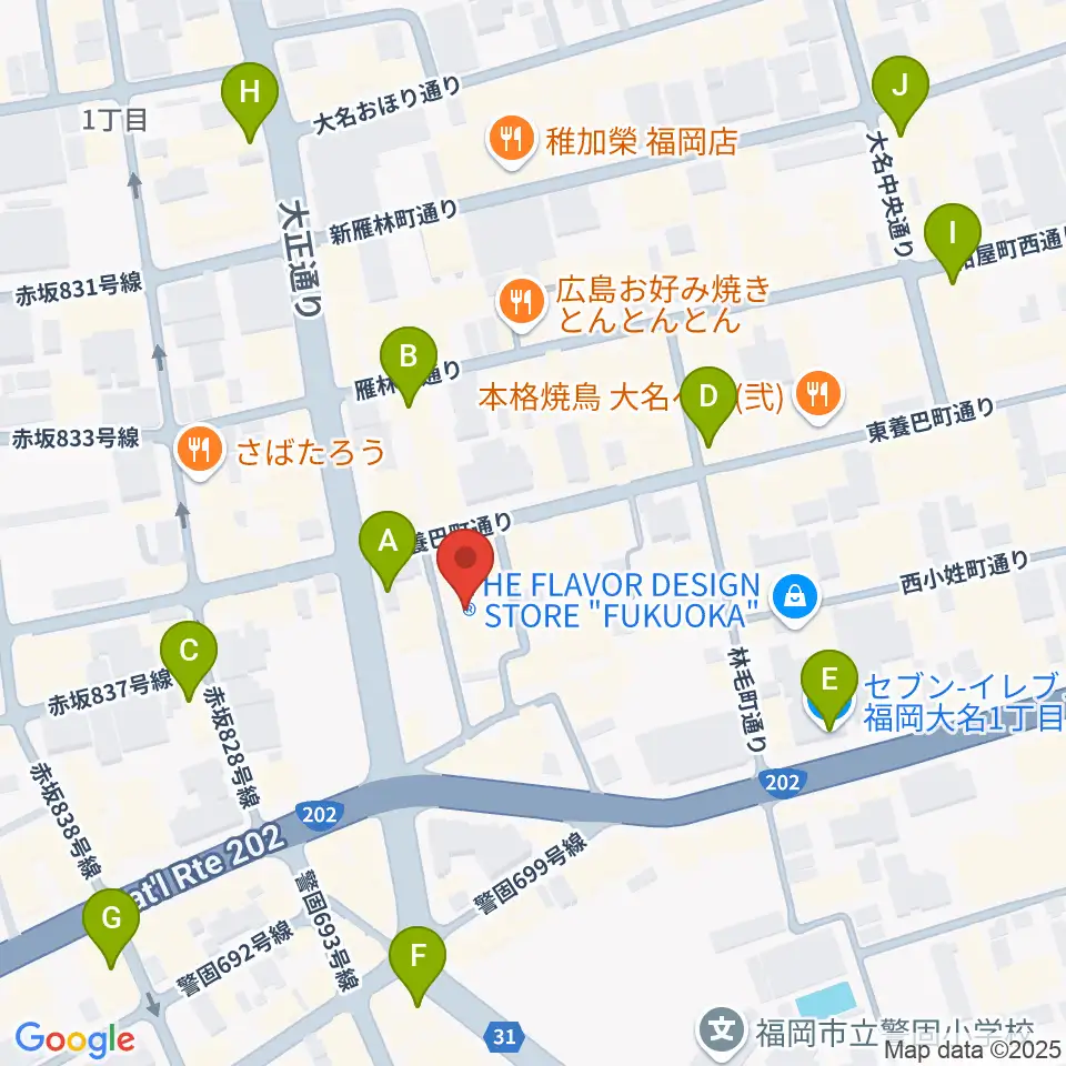 福岡リブラボ周辺のコンビニエンスストア一覧地図