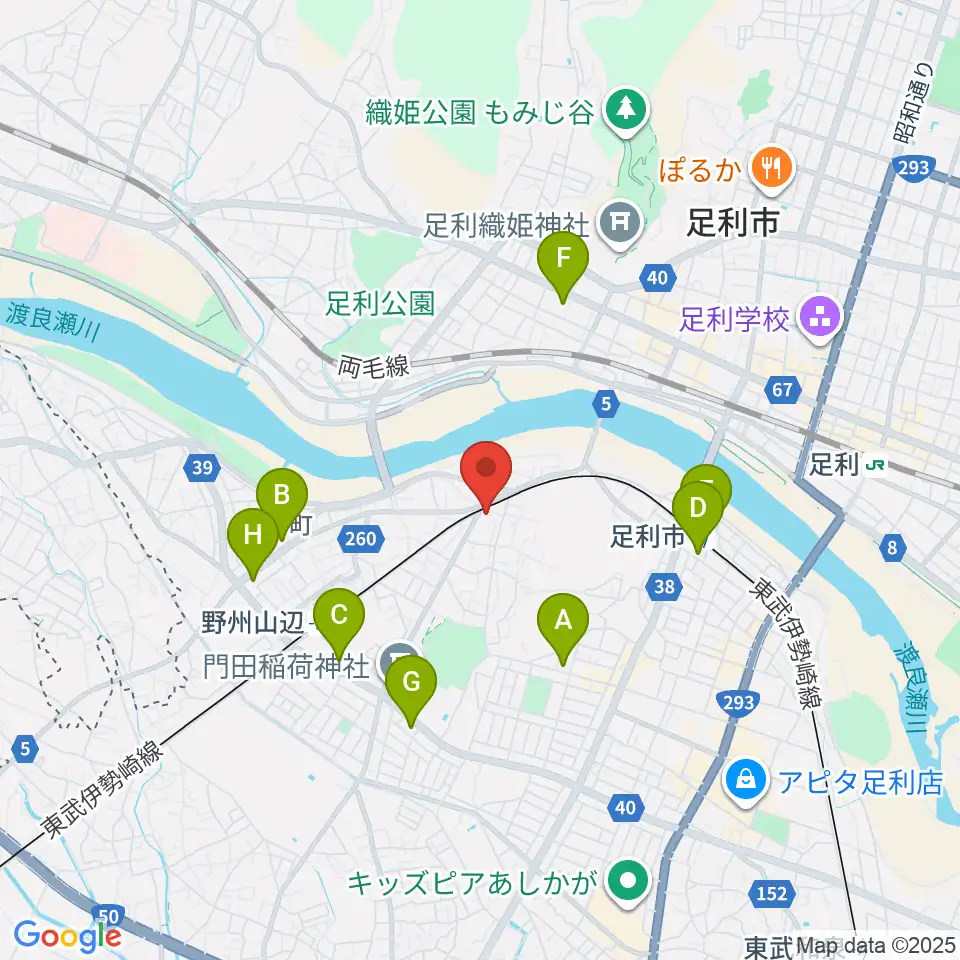 足利ライブハウス大使館周辺のコンビニエンスストア一覧地図