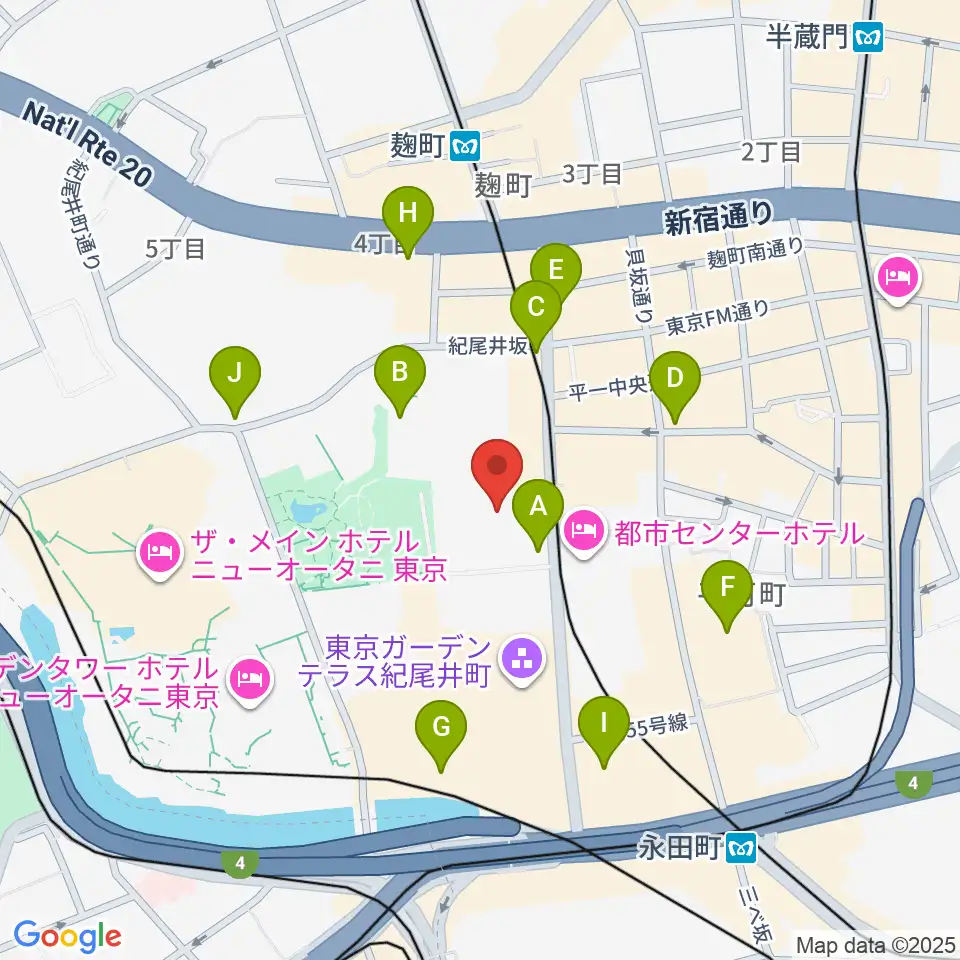紀尾井町サロンホール周辺のコンビニエンスストア一覧地図