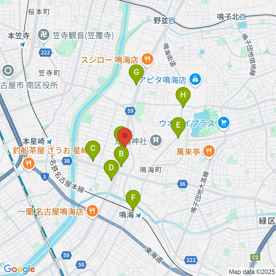 ギャラリーみふね 風の音周辺のコンビニエンスストア一覧地図
