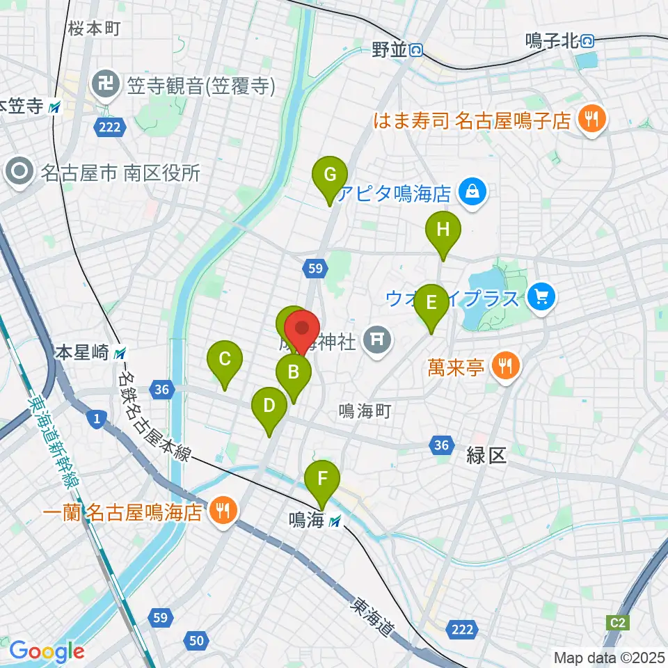ギャラリーみふね 風の音周辺のコンビニエンスストア一覧地図