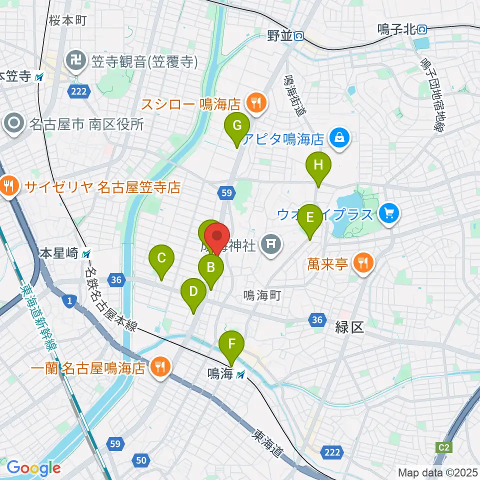 ギャラリーみふね 風の音周辺のコンビニエンスストア一覧地図