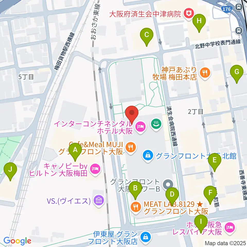 グランフロント大阪 ナレッジシアター周辺のコンビニエンスストア一覧地図