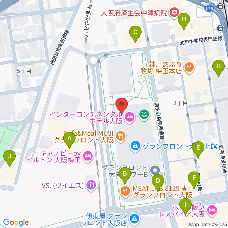 グランフロント大阪 ナレッジシアター周辺のコンビニエンスストア一覧地図
