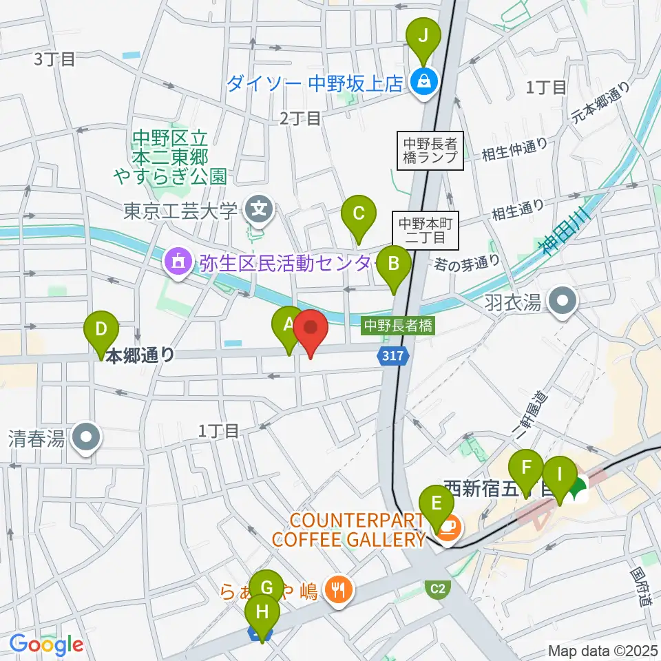 ロックフォード MELODIA Tokyo周辺のコンビニエンスストア一覧地図