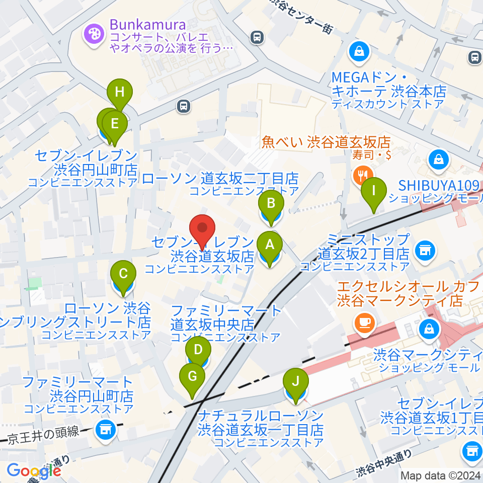 スタジオ映音空間 渋谷スタジオ周辺のコンビニエンスストア一覧地図