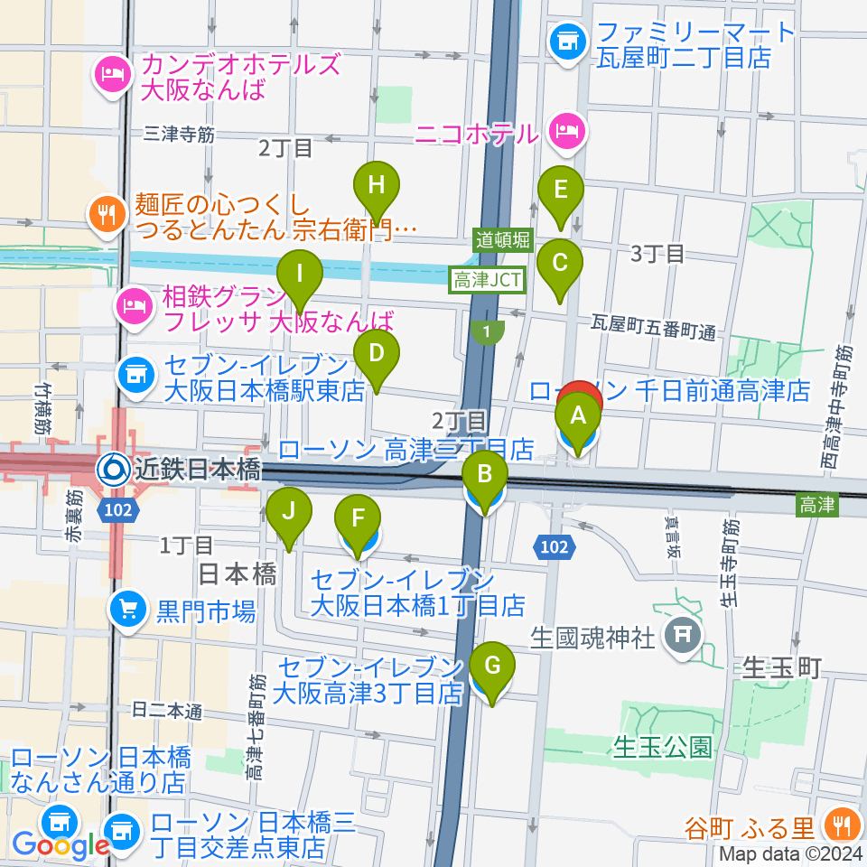 STARBOX周辺のコンビニエンスストア一覧地図