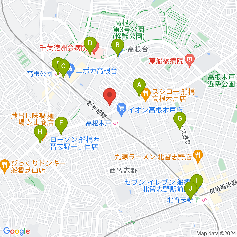 スタジオハイブリッジ周辺のコンビニエンスストア一覧地図