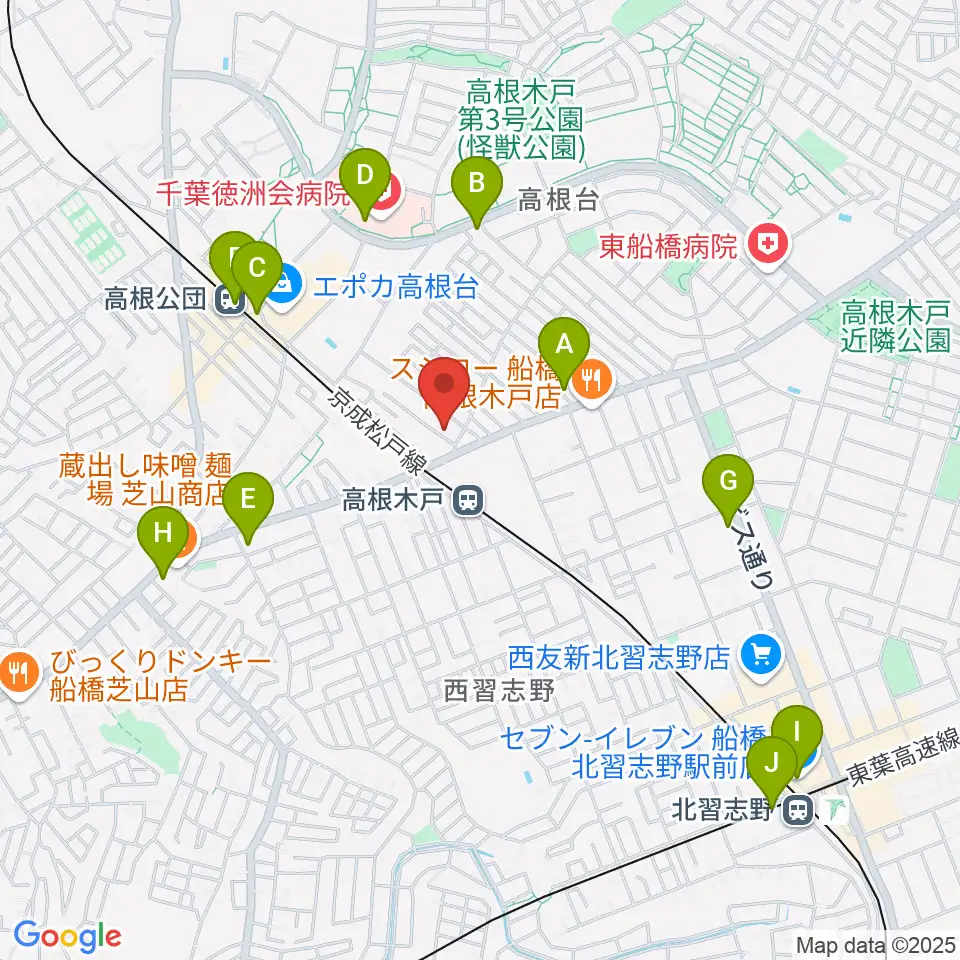 スタジオハイブリッジ周辺のコンビニエンスストア一覧地図