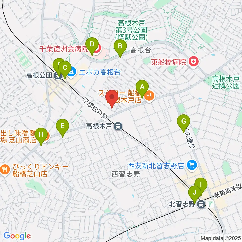 スタジオハイブリッジ周辺のコンビニエンスストア一覧地図