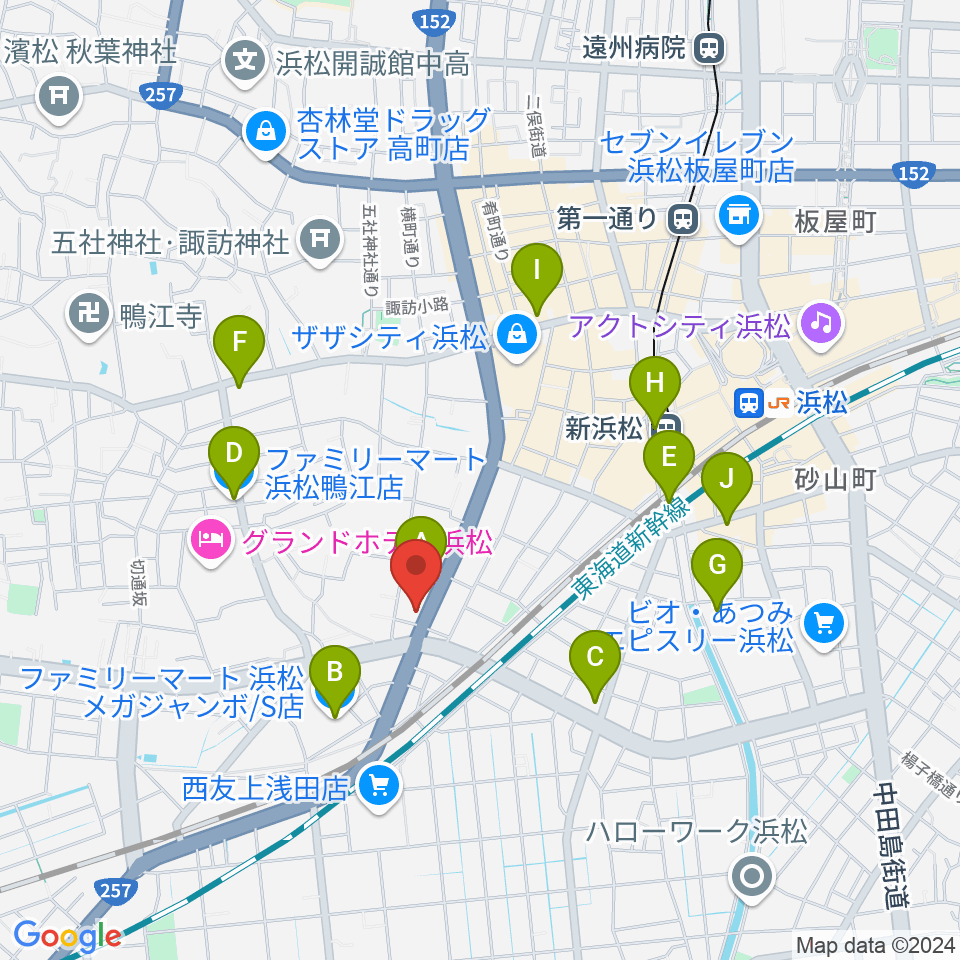 浜松ズート・ホーン・ロロ周辺のコンビニエンスストア一覧地図