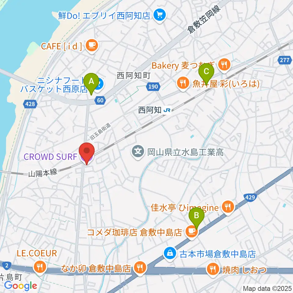 CROWD SURF周辺のコンビニエンスストア一覧地図