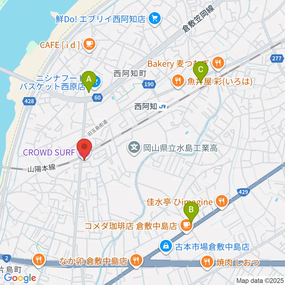 CROWD SURF周辺のコンビニエンスストア一覧地図