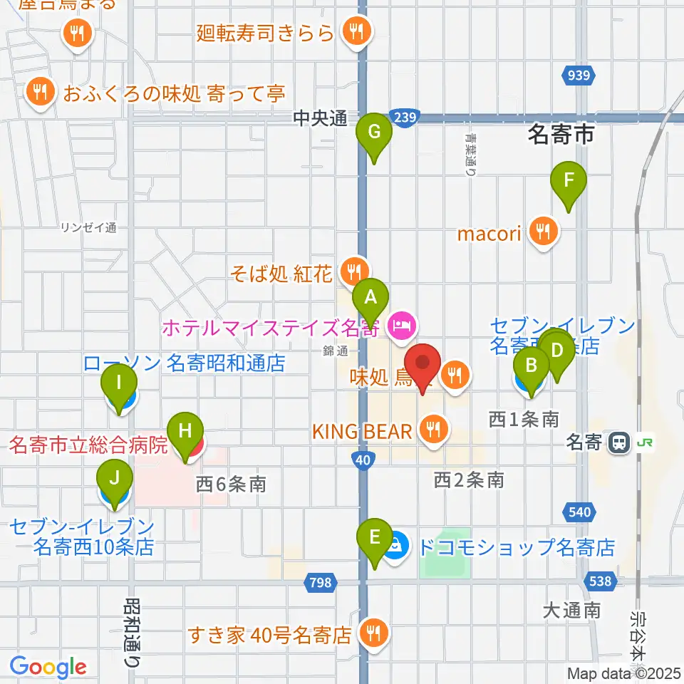 名寄One step cafe周辺のコンビニエンスストア一覧地図