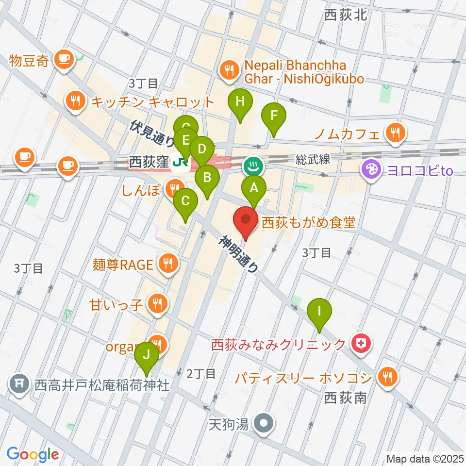 w.jaz周辺のコンビニエンスストア一覧地図