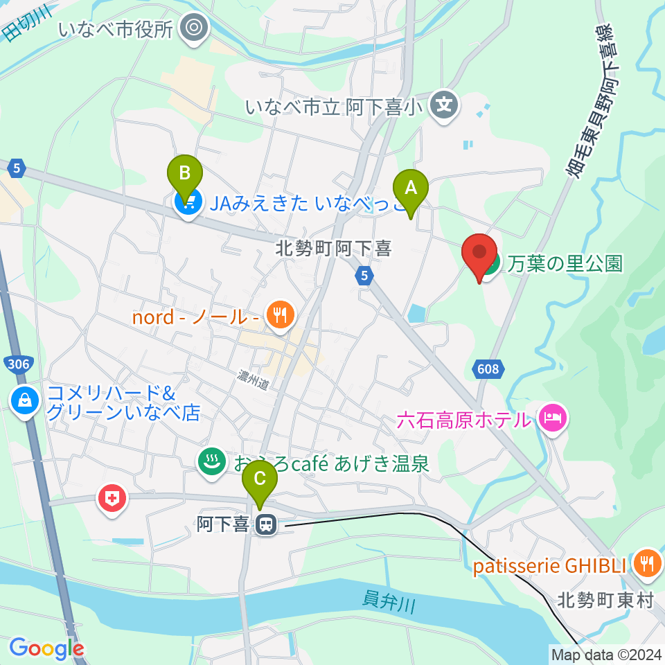 いなべエフエム周辺のコンビニエンスストア一覧地図