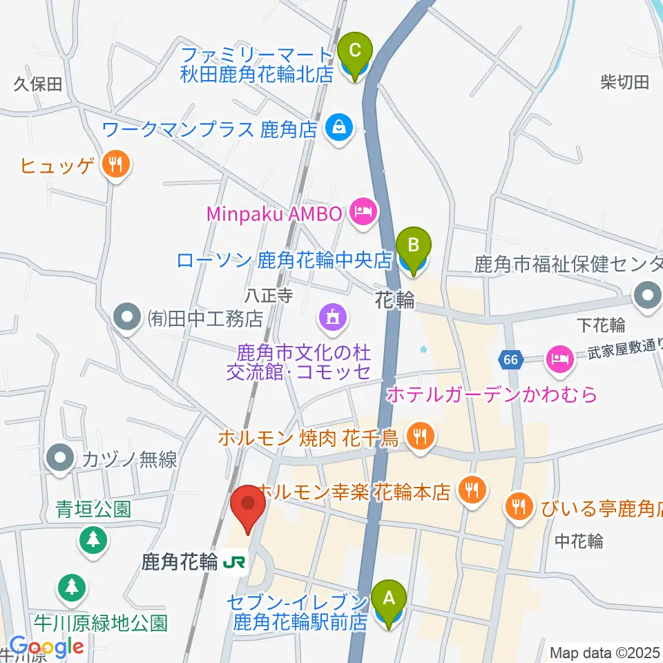 鹿角きりたんぽFM周辺のコンビニエンスストア一覧地図