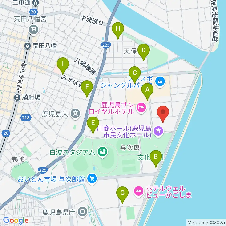 南日本新聞会館みなみホール周辺のコンビニエンスストア一覧地図
