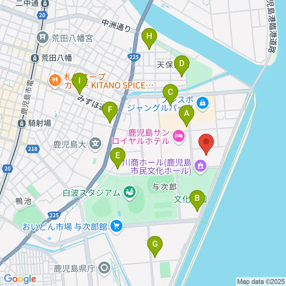 南日本新聞会館みなみホール周辺のコンビニエンスストア一覧地図