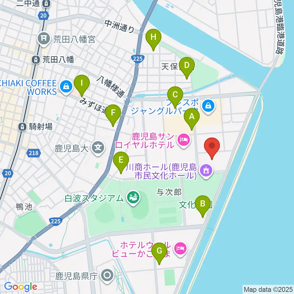南日本新聞会館みなみホール周辺のコンビニエンスストア一覧地図
