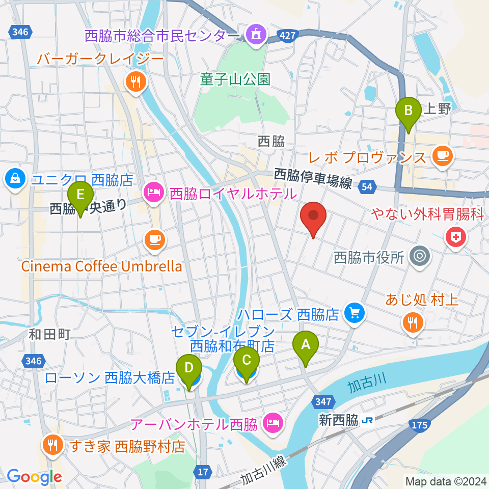 (有)岡本ピアノ工房周辺のコンビニエンスストア一覧地図