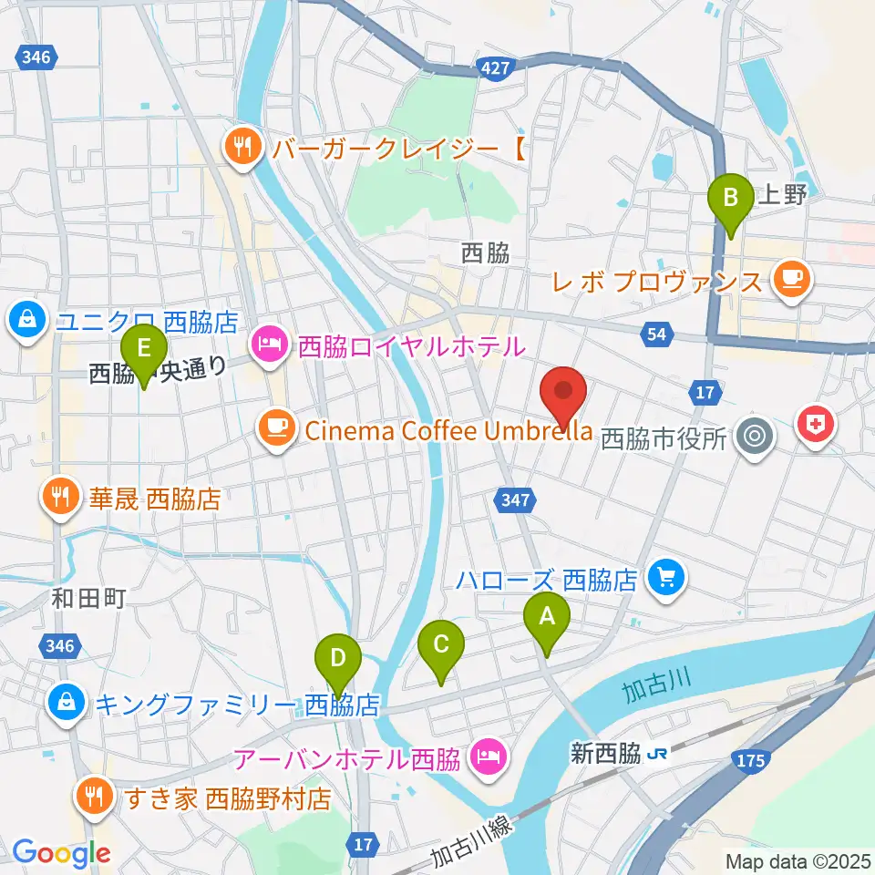 岡本ピアノ工房周辺のコンビニエンスストア一覧地図