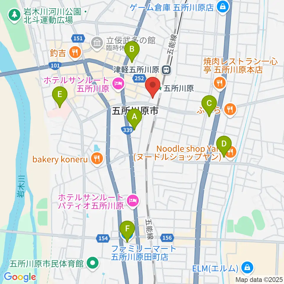 FMごしょがわら Gラジ周辺のコンビニエンスストア一覧地図