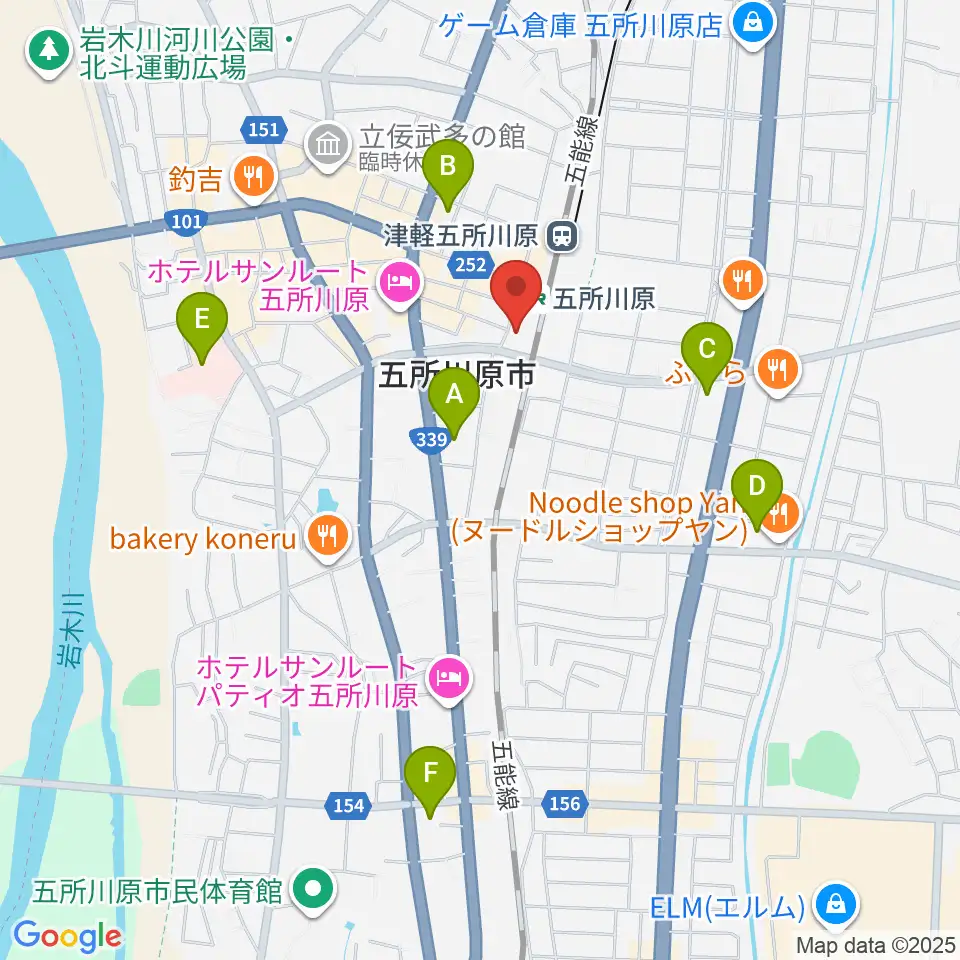 FMごしょがわら Gラジ周辺のコンビニエンスストア一覧地図