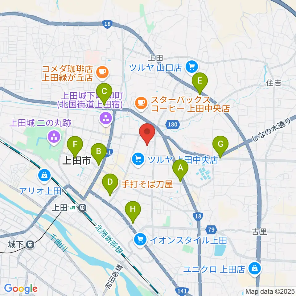 中澤ホール周辺のコンビニエンスストア一覧地図