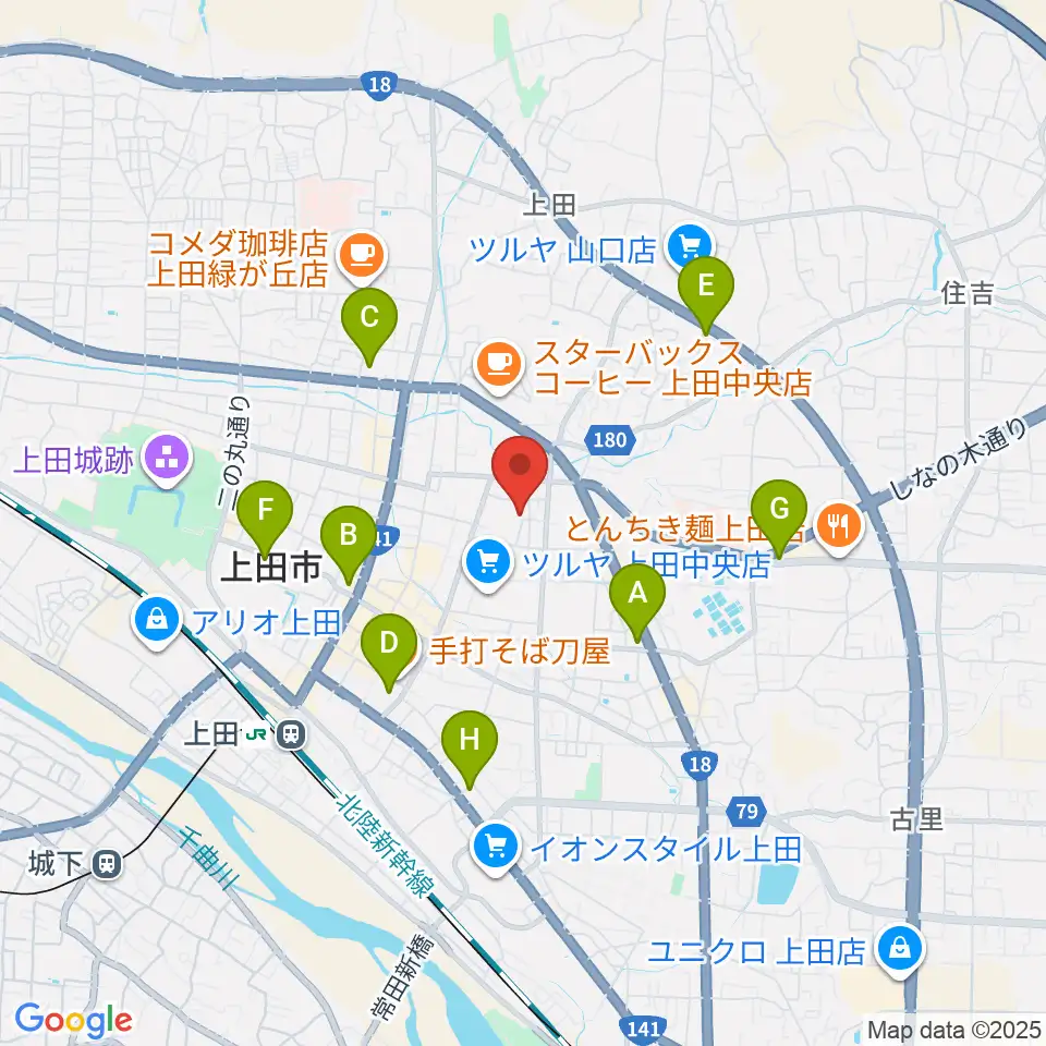 中澤ホール周辺のコンビニエンスストア一覧地図