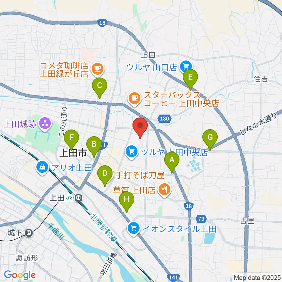 中澤ホール周辺のコンビニエンスストア一覧地図
