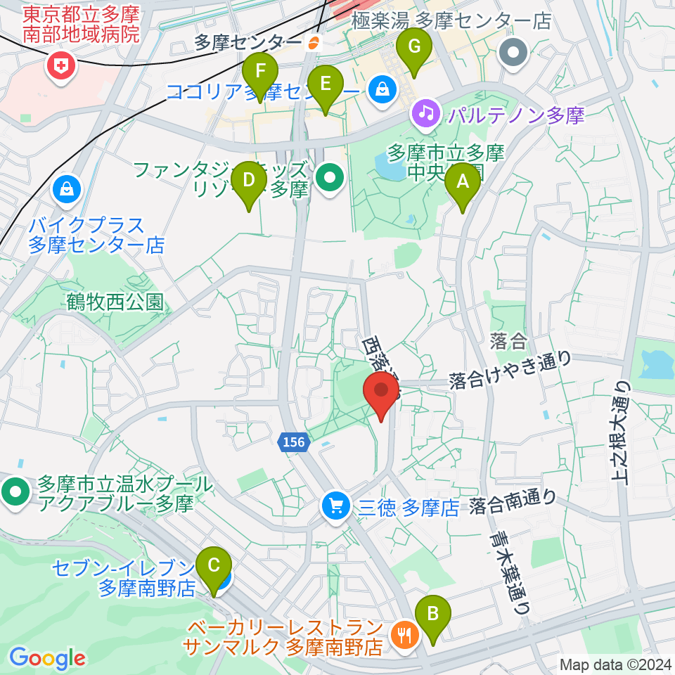 パルナソス多摩 シューベルトホール周辺のコンビニエンスストア一覧地図