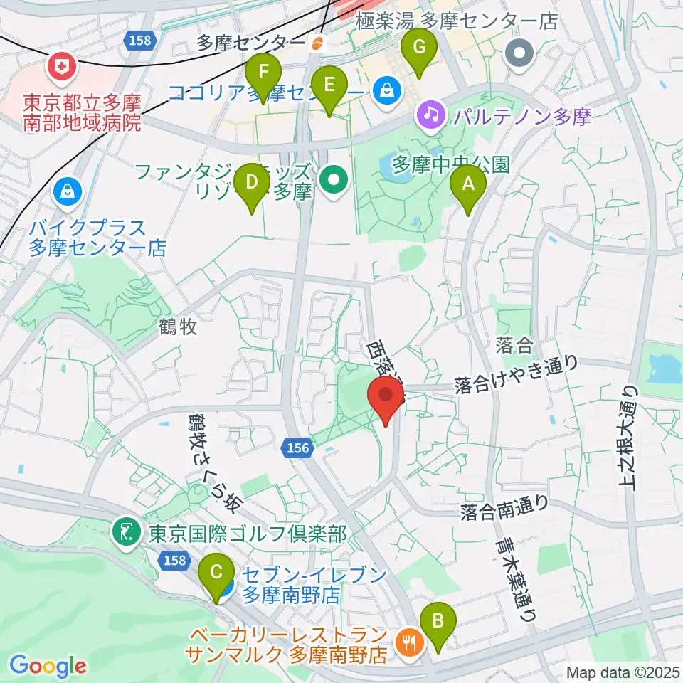 パルナソス多摩 シューベルトホール周辺のコンビニエンスストア一覧地図